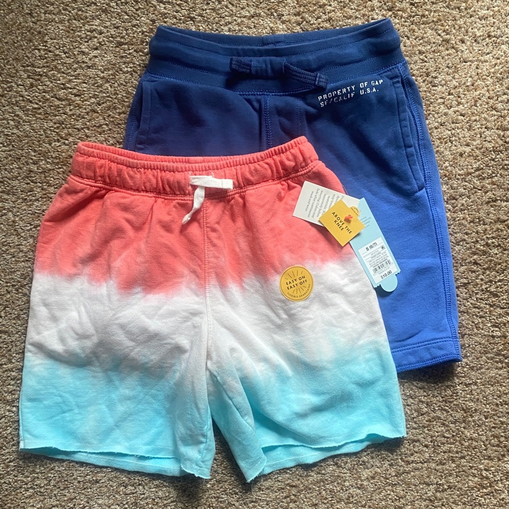 Gap and NWT Cat & Jack dip dye shorts, S 6/7 with pockets